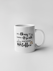 Black Typography Coffee Ceramic Coffee Mugs