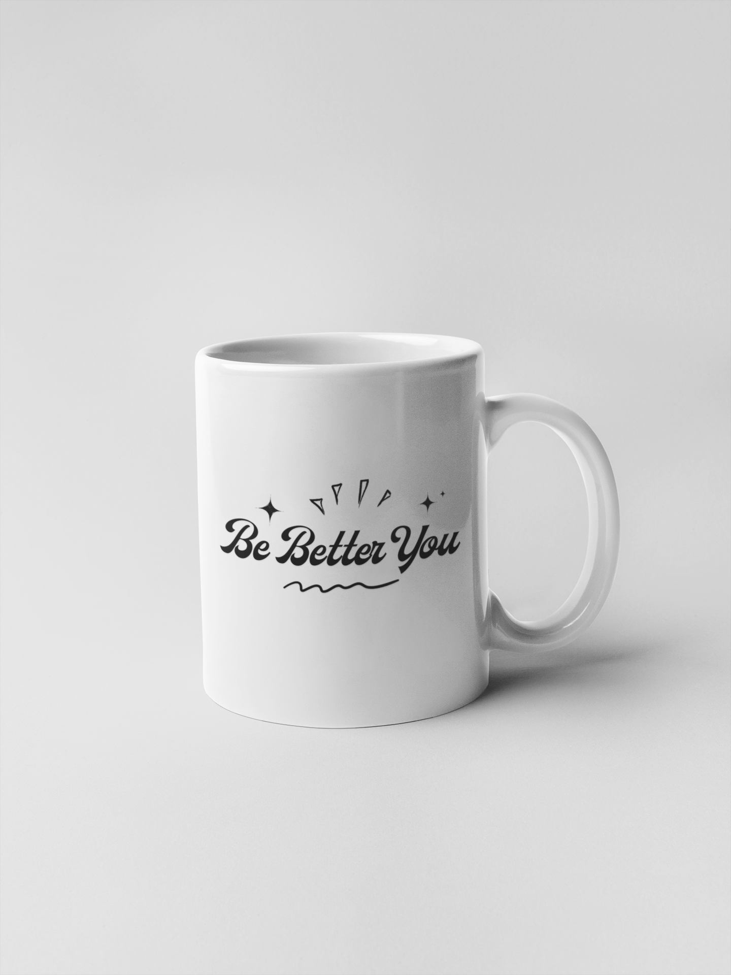 Black and White Aesthetic Lettering Ceramic Coffee Mugs