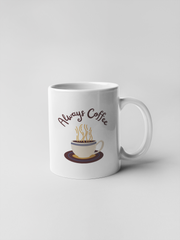 Brown Illustrated Coffee Ceramic Coffee Mugs