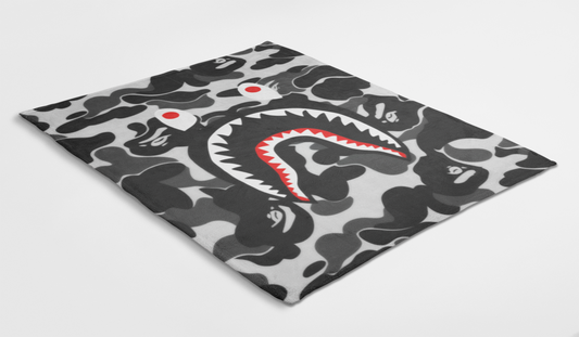 Camo Black Shark Bape Blanket