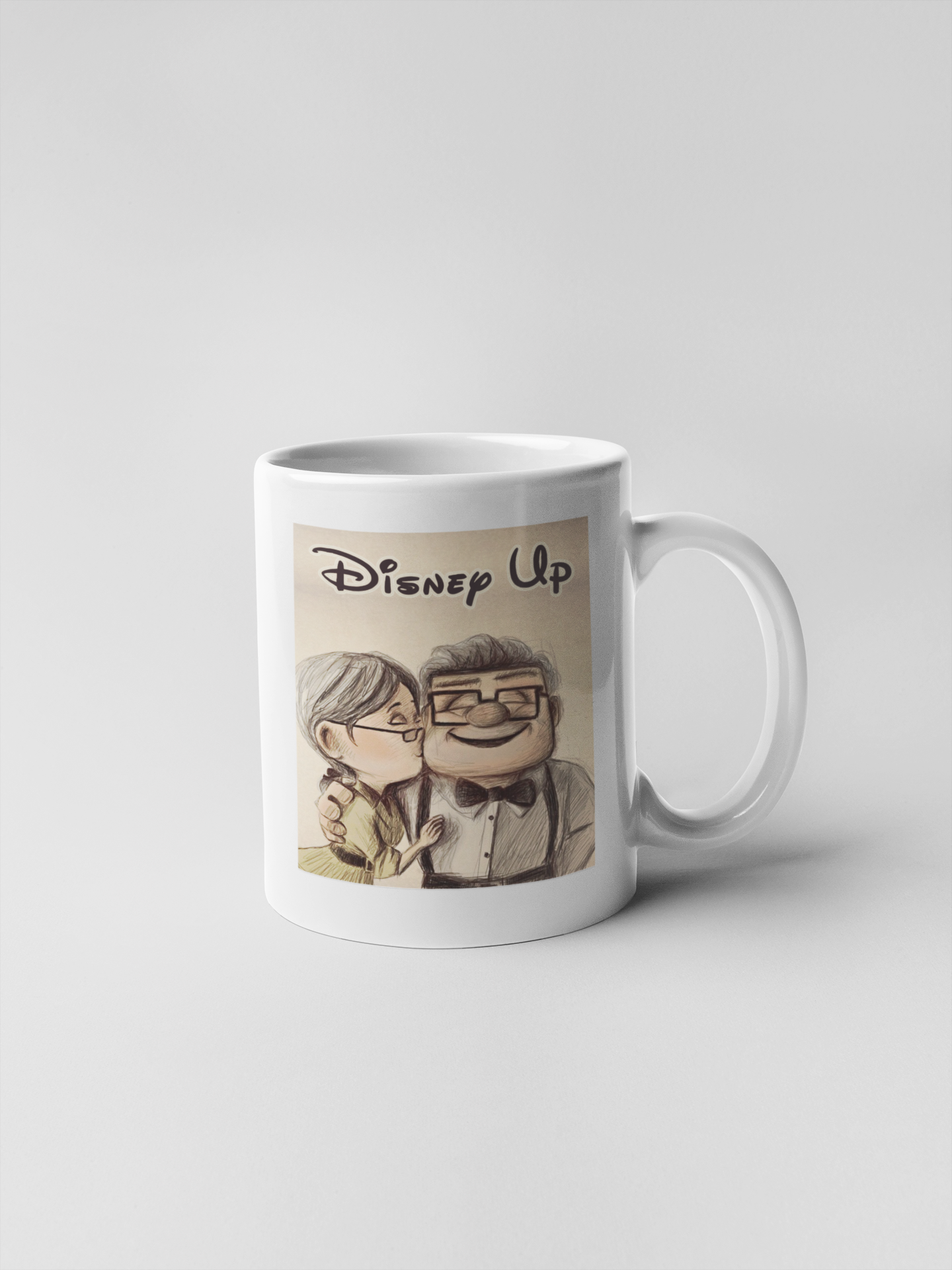 Disney Up Ellie and Carl Fredrickson Sketch Ceramic Coffee Mugs