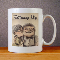 Disney Up Ellie and Carl Fredrickson Sketch Ceramic Coffee Mugs