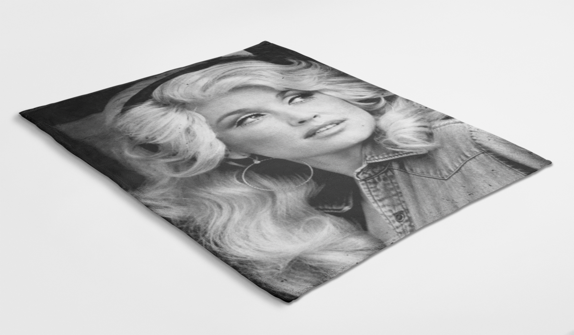 Dolly Parton Black White Vintage Blanket