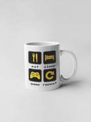 Eat Sleep Game Repeat Ceramic Coffee Mugs