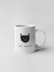 Free Cute Modern Hand Drawn Cat Mama Ceramic Coffee Mugs