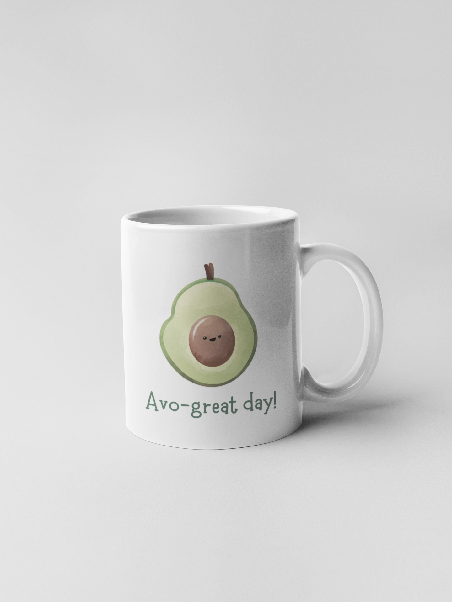 Green and Brown Funny Avocado Quote Ceramic Coffee Mugs