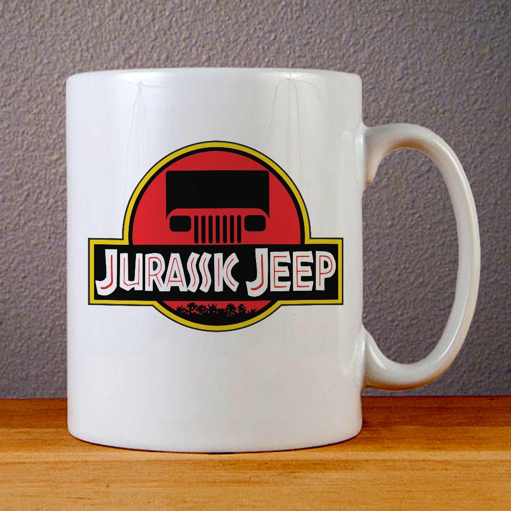Jurassic Jeep Logo Ceramic Coffee Mugs