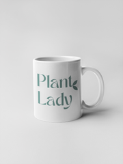 Minimalist Funny Typography Leaf Plant Lady  Ceramic Coffee Mugs