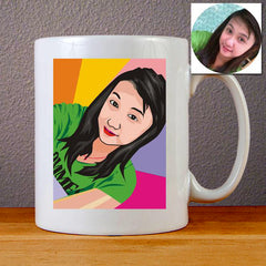 Custom Cartoon Face on a Mugs Personalized Painted Mug