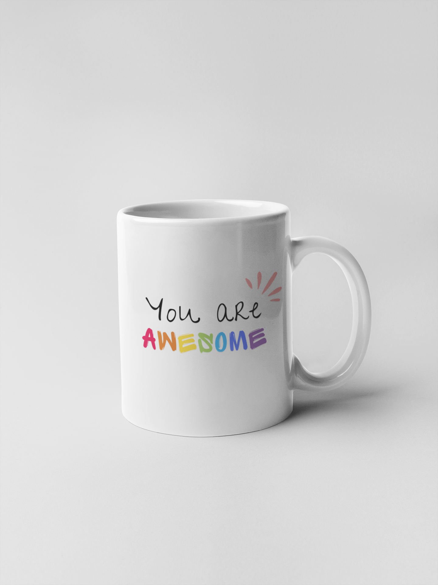 Multicolour Vibrant Positive Words Ceramic Coffee Mugs