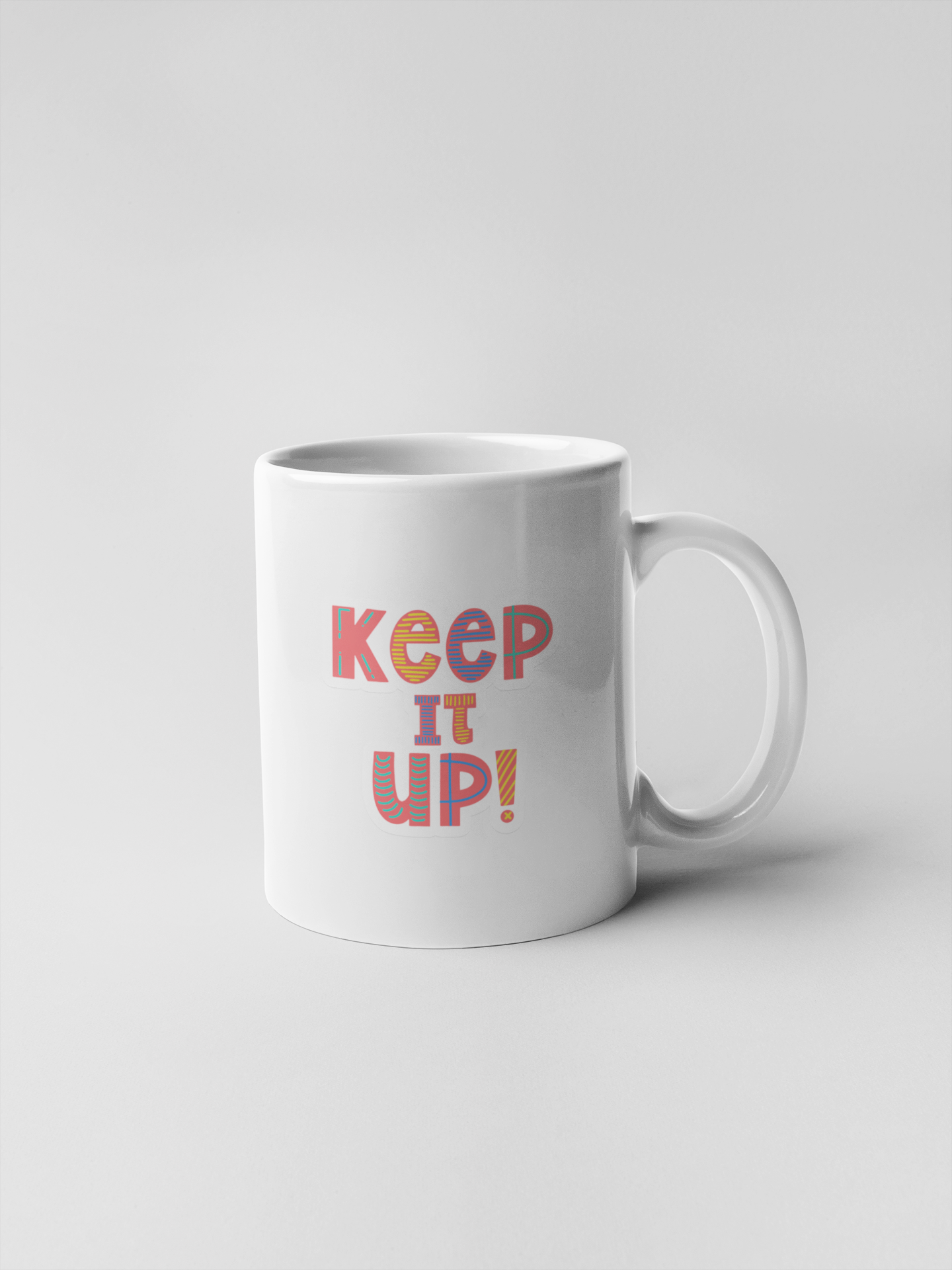 Pink Typographic Quote Motivational Keep It Up Ceramic Coffee Mugs