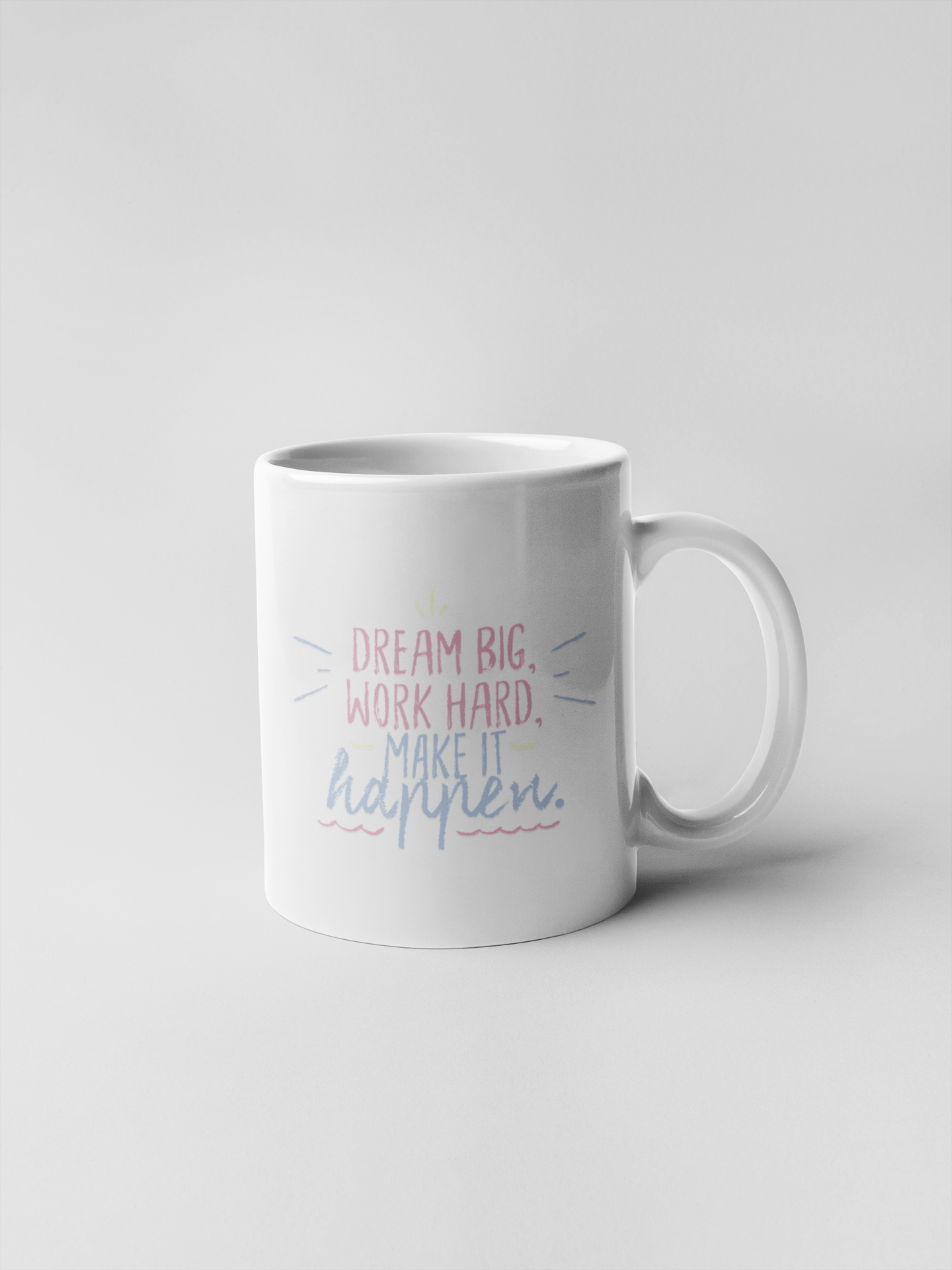 Pink and Blue Simple Motivational Quote Ceramic Coffee Mugs