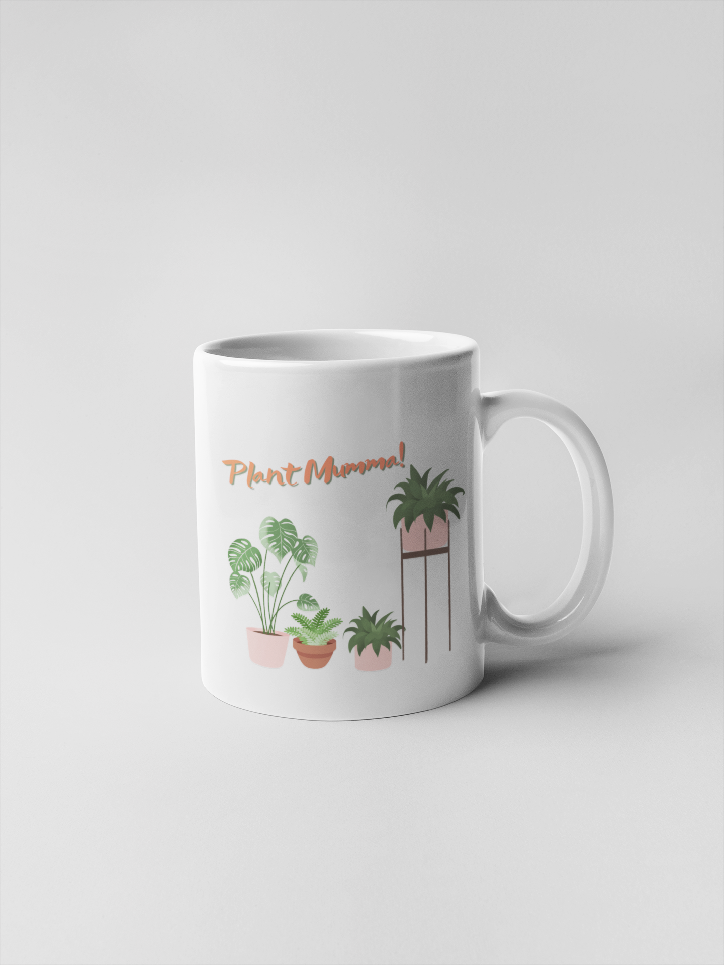 Pink and Green Plant Mumma Ceramic Coffee Mugs
