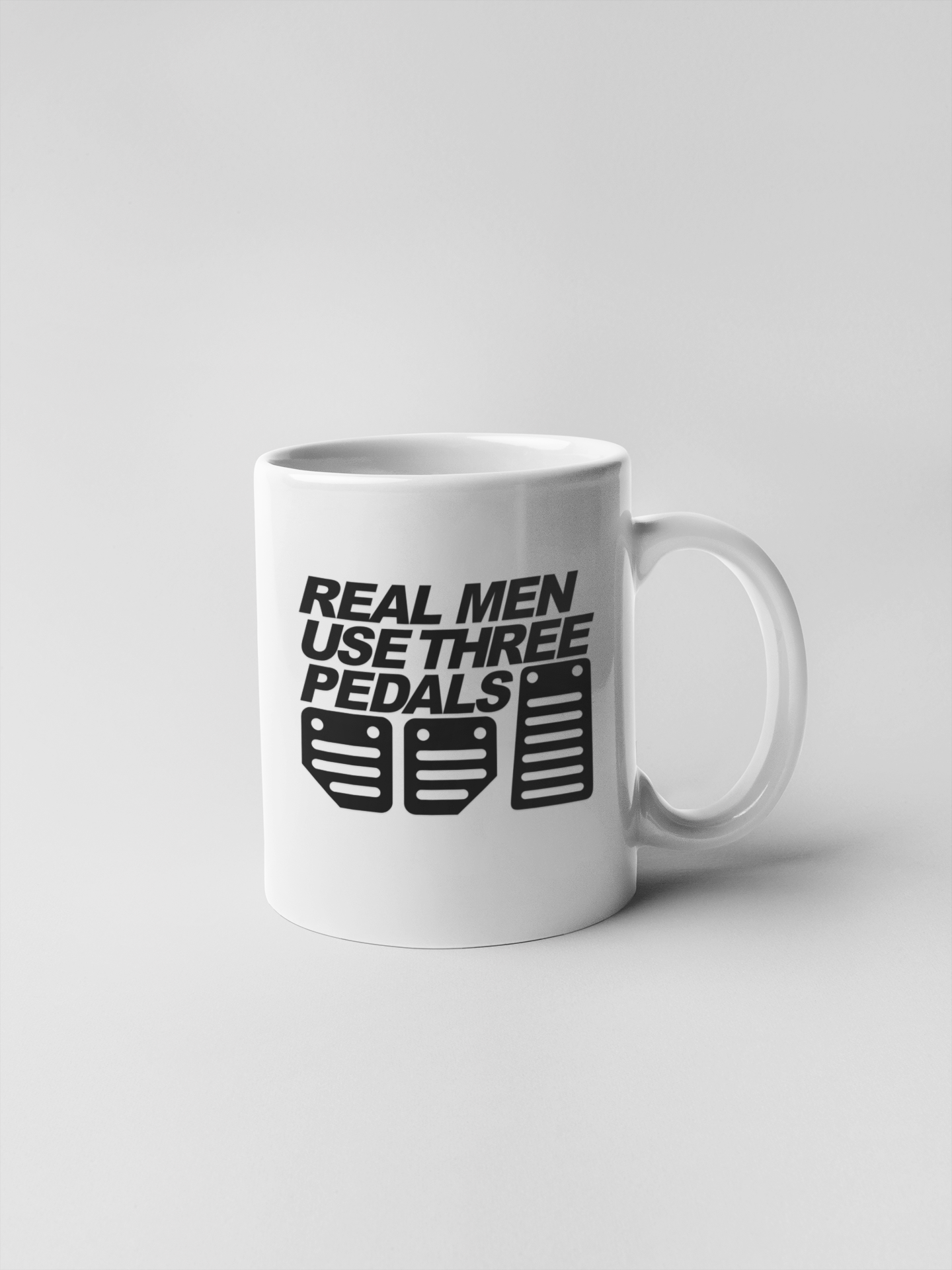 Real Men Use Three Pedals Ceramic Coffee Mugs