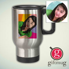 Custom Cartoon Face on a Stainles Mugs Personalized Painted Stainles Mugs