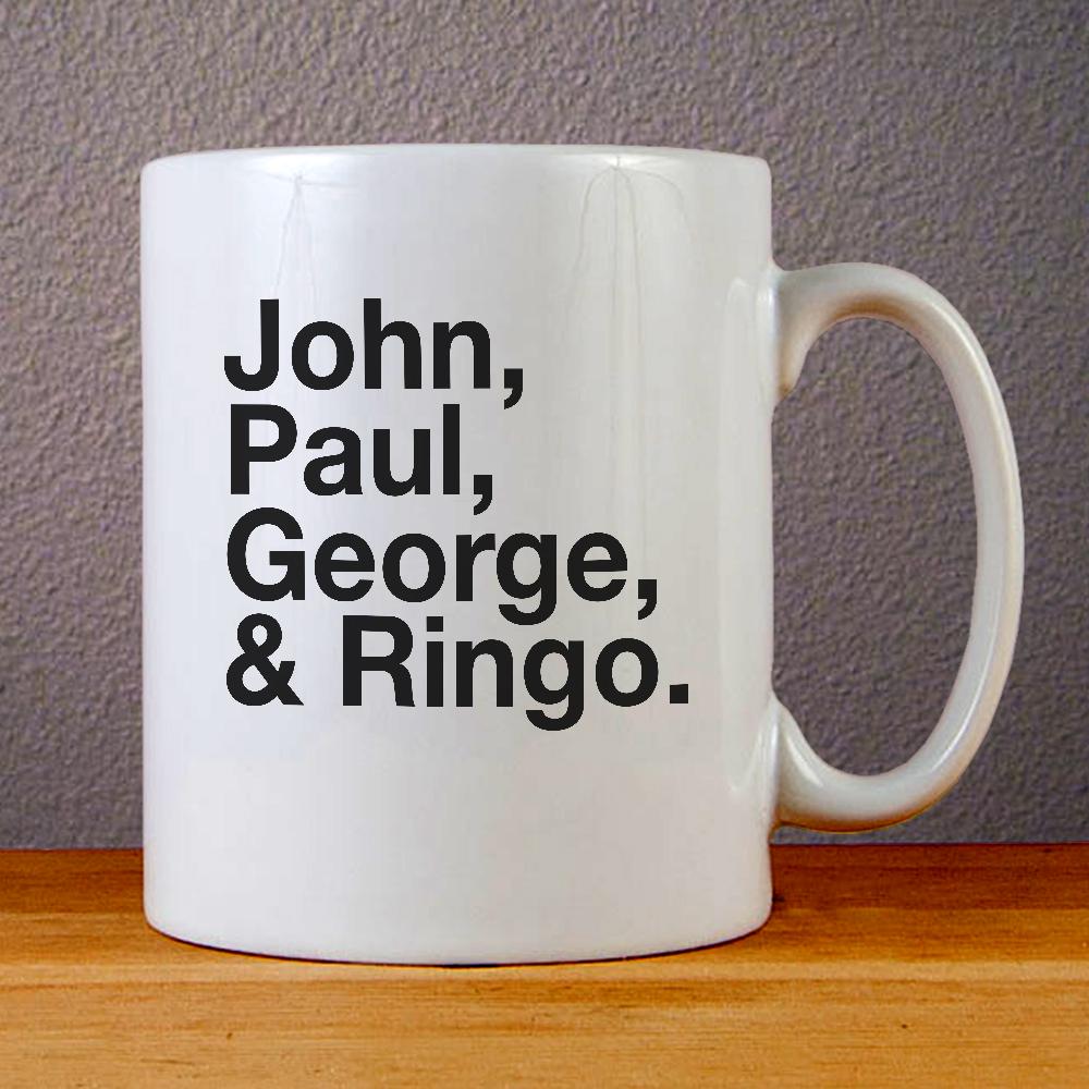The Beatles John Paul George Ringo Ceramic Coffee Mugs