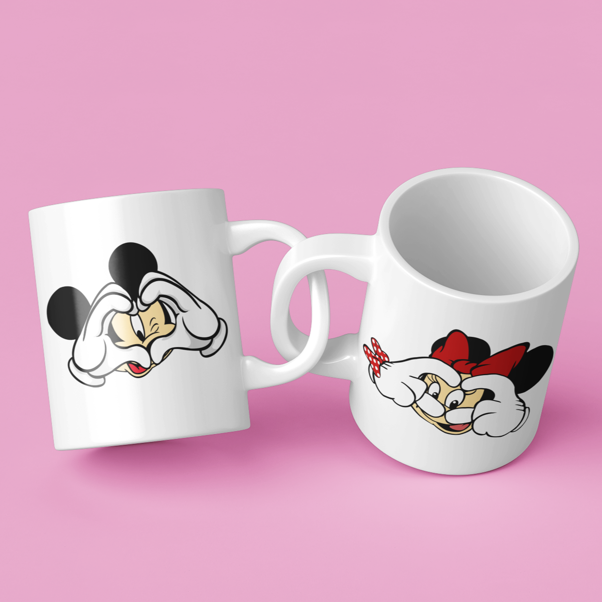 Love Mickey & Minnie Mug Colourfull Couples Mug Set Wedding Mug Couples Gift Set