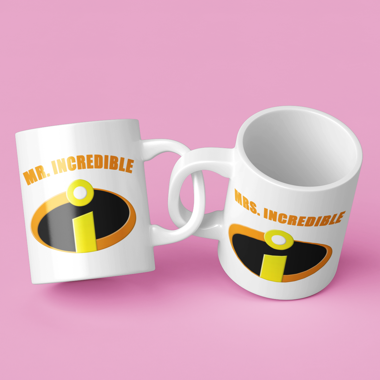 Mr & Mrs Incredible Logo Mug Colourfull Couples Mug Set Wedding Mug Couples Gift Set