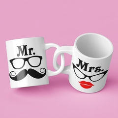 Mr & Mrs Logo 2 Mug Colourfull Couples Mug Set Wedding Mug Couples Gift