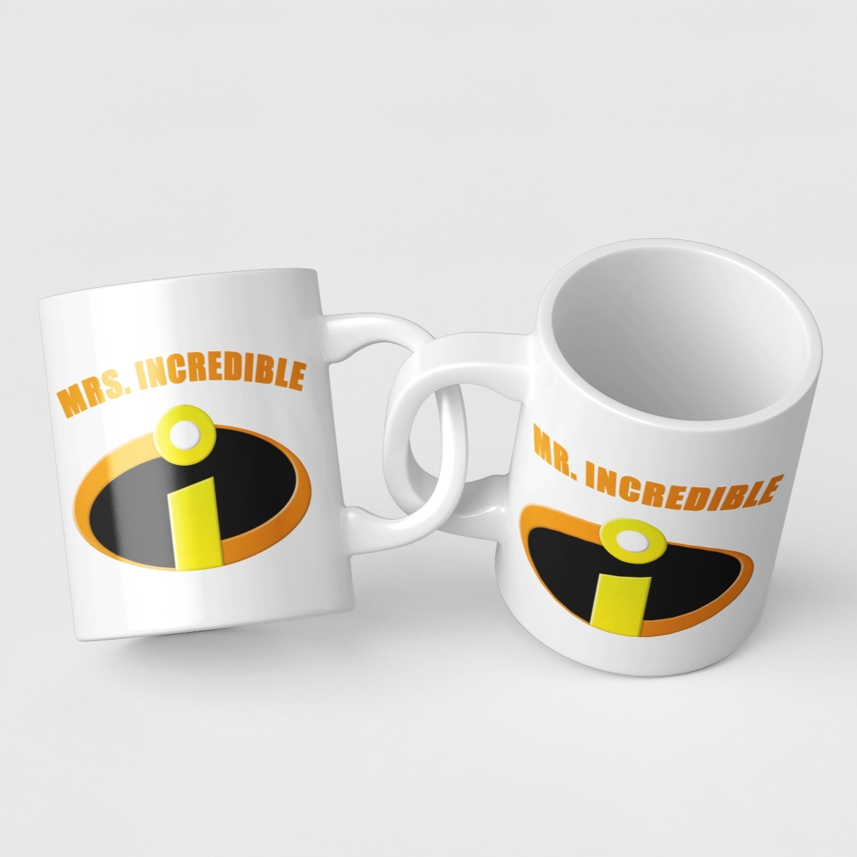 Mr & Mrs Incredible Logo Mug Colourfull Couples Mug Set Wedding Mug Couples Gift Set