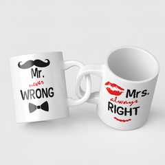 Mr Right & Mrs Always Right Mug Colourfull Couples Mug Set Wedding Mug Couples Gift
