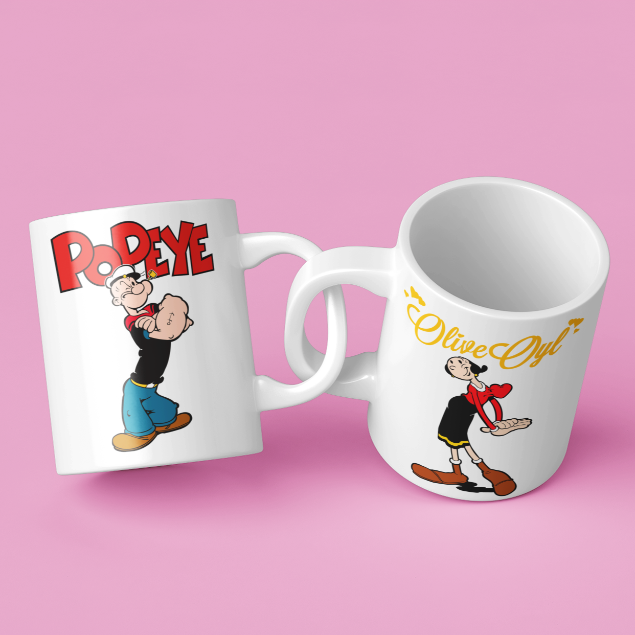 Popeye and Olive Oyl Mug Couples Mug Set Wedding Mug Couples Gift Set