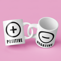 Positive & Negatives Couples Mug Set Wedding Mug Couples Gift
