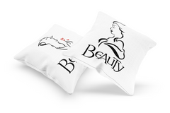 Cute Beauty And The Beast Love Couple Cushion Case / Pillow Cases