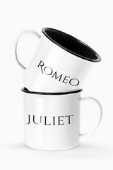 Romeo & Juliet Couples Enamel Camp Cup Set Wedding Enamel Couples Gift