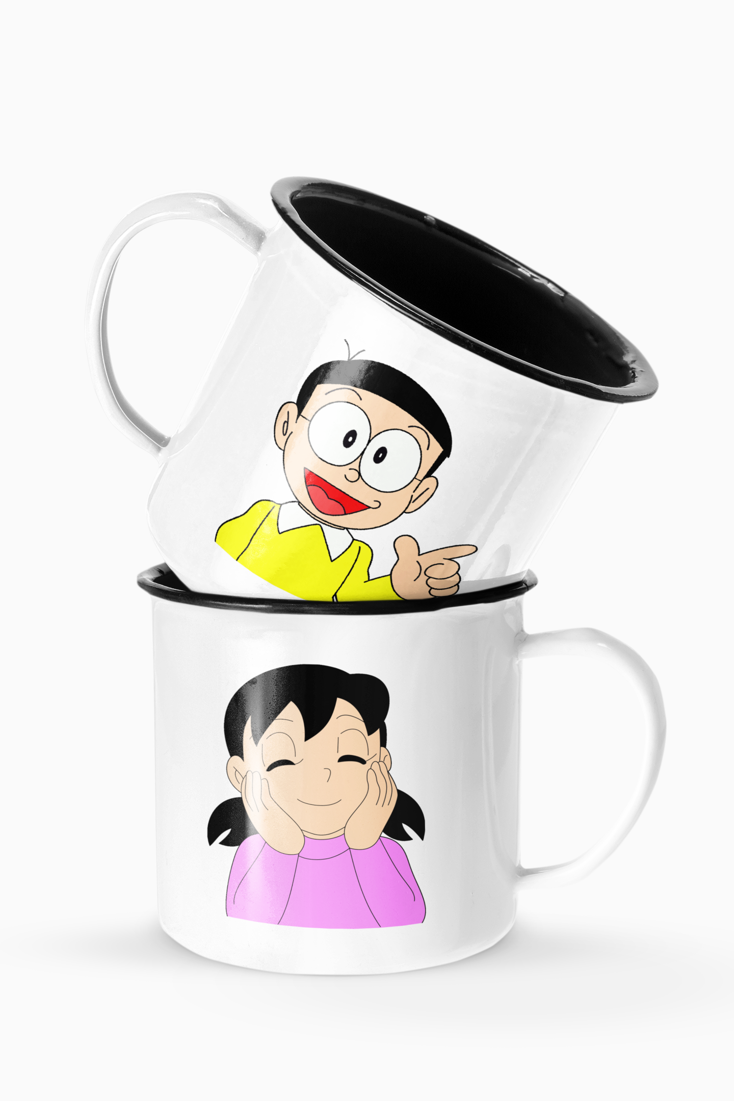 Nobita & Sizuka Couples Enamel Camp Cup Set Wedding Enamel Couples Gift