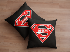Cute  Super Dad & Super Mom Couple Cushion Case / Pillow Cases